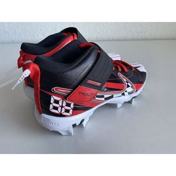 SIZE 6Y Nike Force Trout 7 GS Black Challenge Red Customizable Baseball Cleats - Picture 7 of 9
